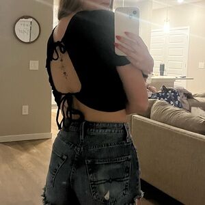 Forever 21 Black Textured Top